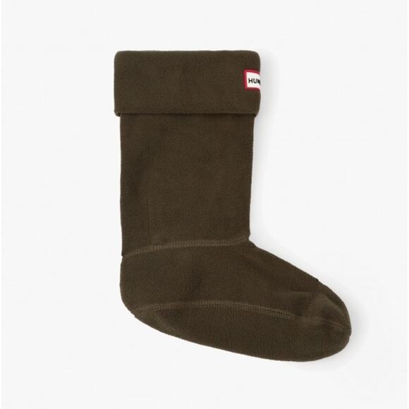 HUNTER NEW $35 Short Fleece Boot Socks Dark Olive Medium - Picture 1 of 5
